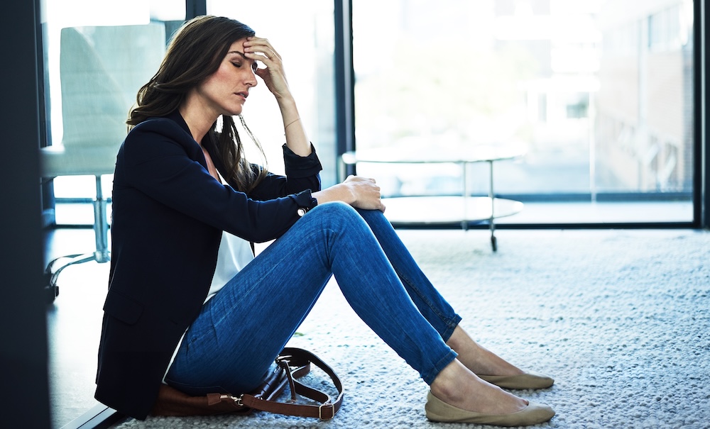 Perimenopausal women feeling anxiety